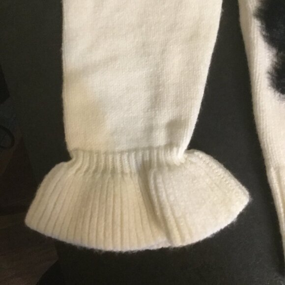 NWT Chloe + Jasmine size girls 8 ruffle at sleeve black and white/cream soft - Picture 4 of 9